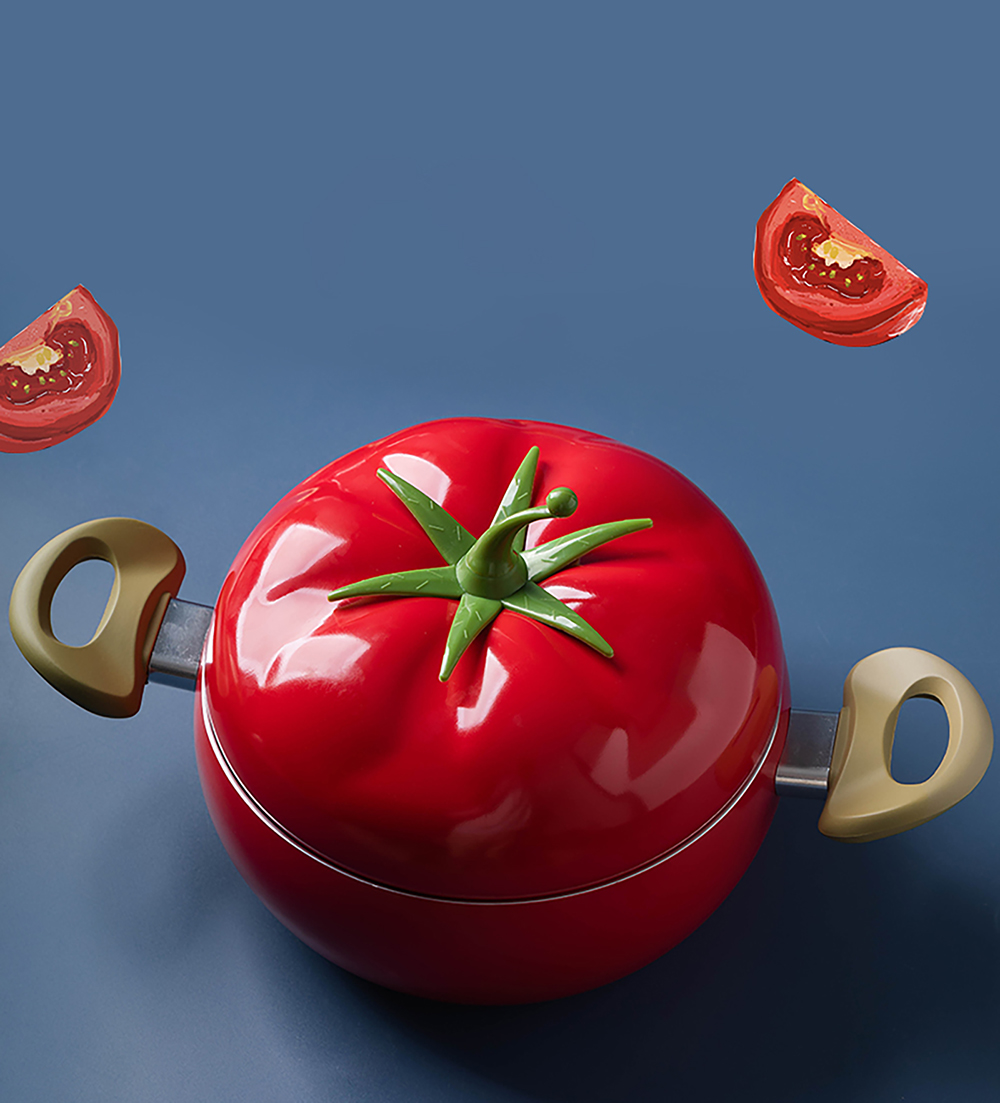 Amazon.com: Enamel Cast Iron Stock Pot Tomato Cocotte,Nonstick